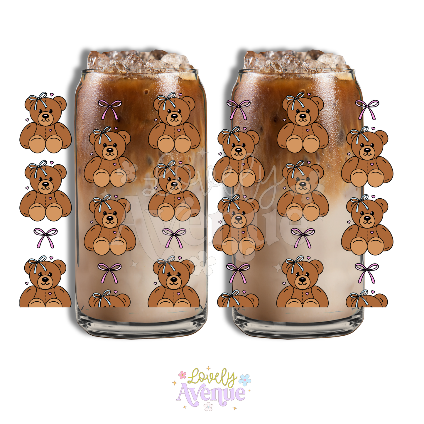 Teddy Bows - Glass Cup