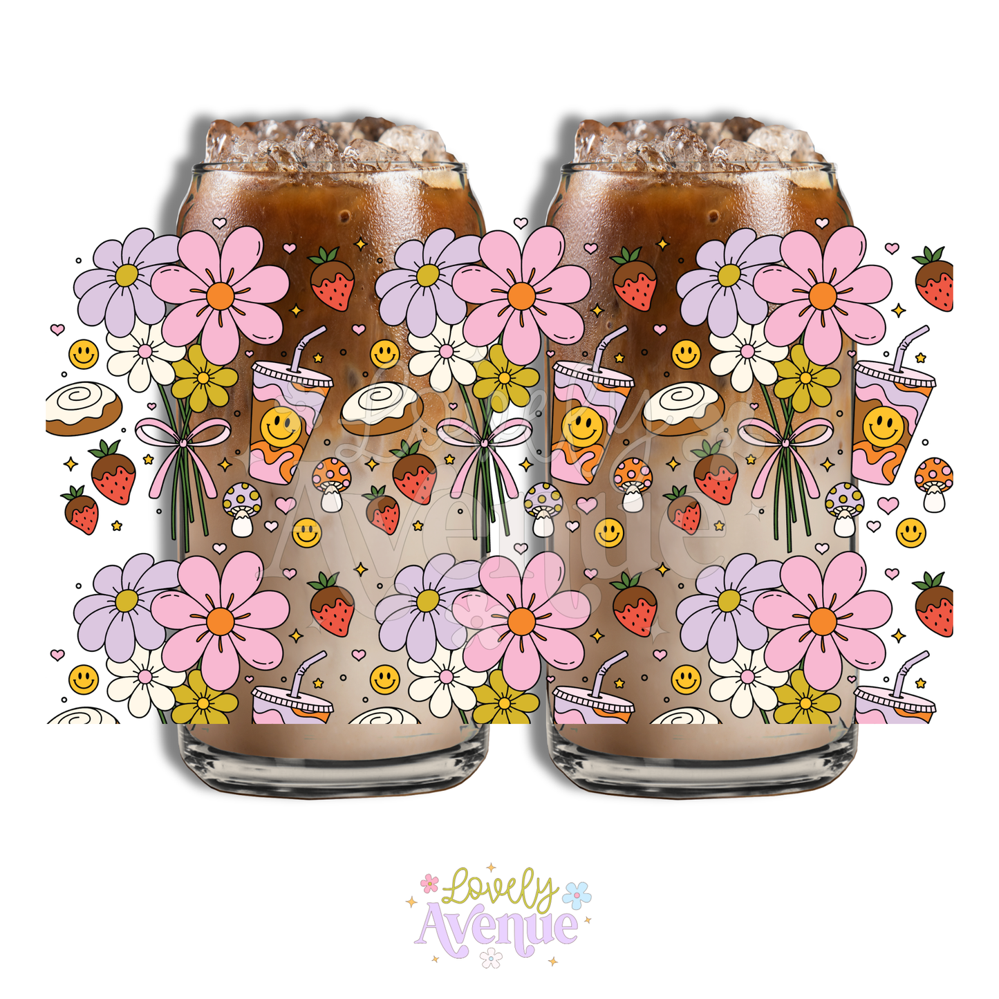 Retro Bouquet - Glass Cup