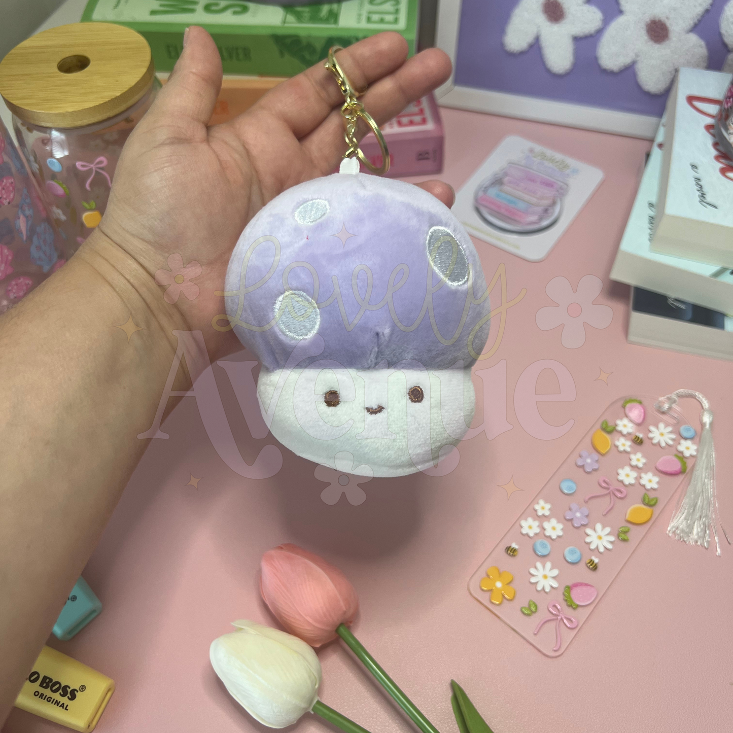 Purple Mushroom - Plush Keychain