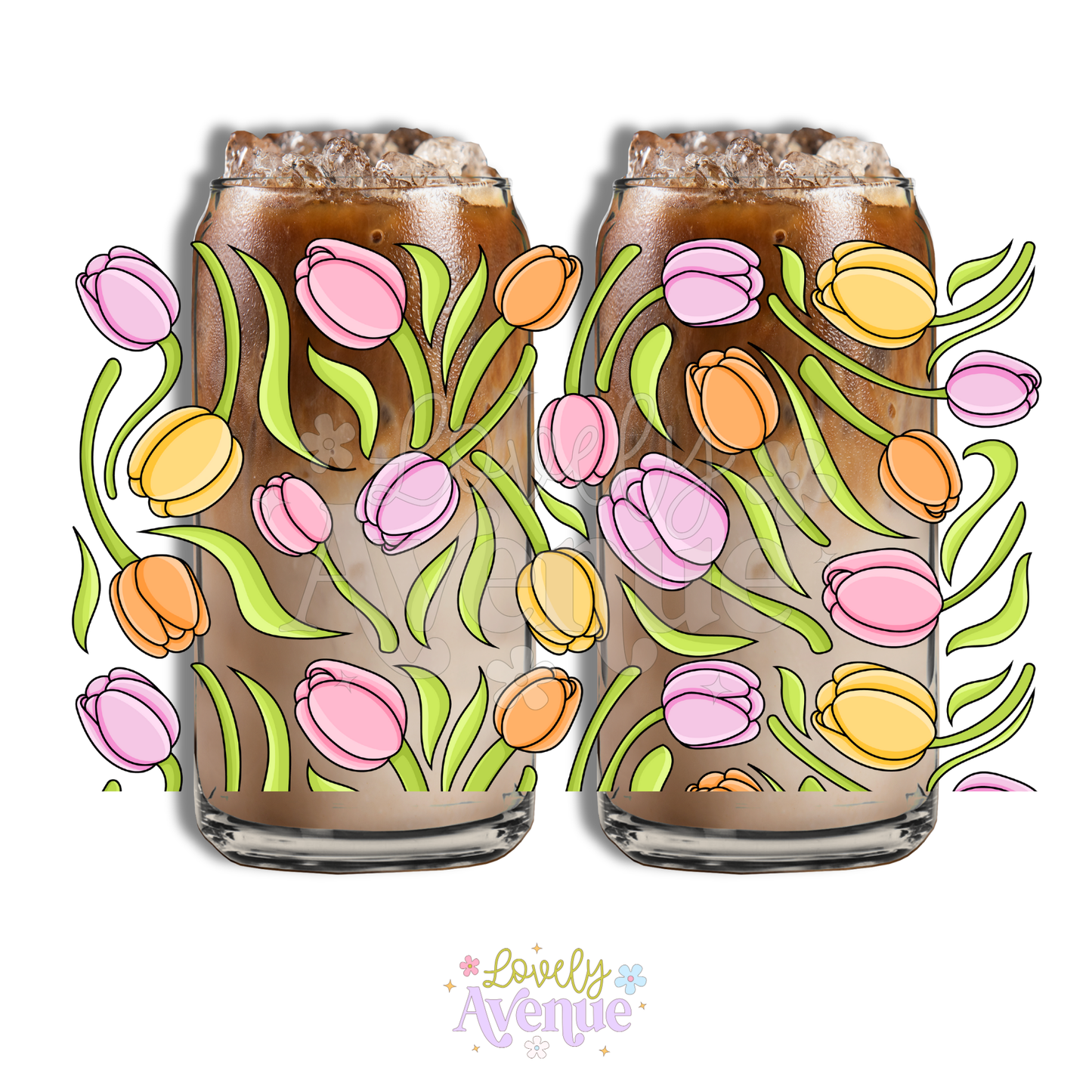 Spring Tulips - Glass Cup