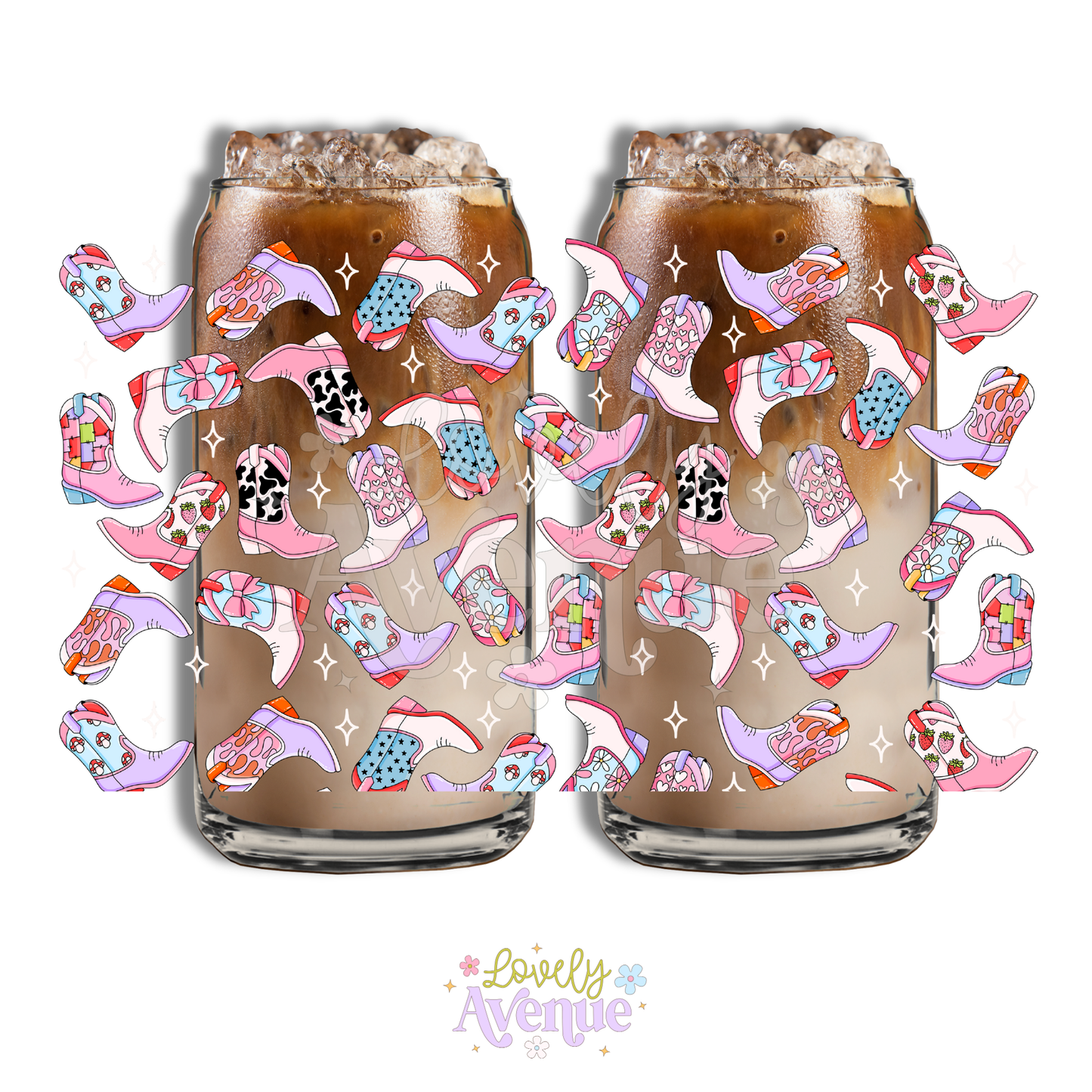 Pretty Cowgirl Boots - Glass Cup