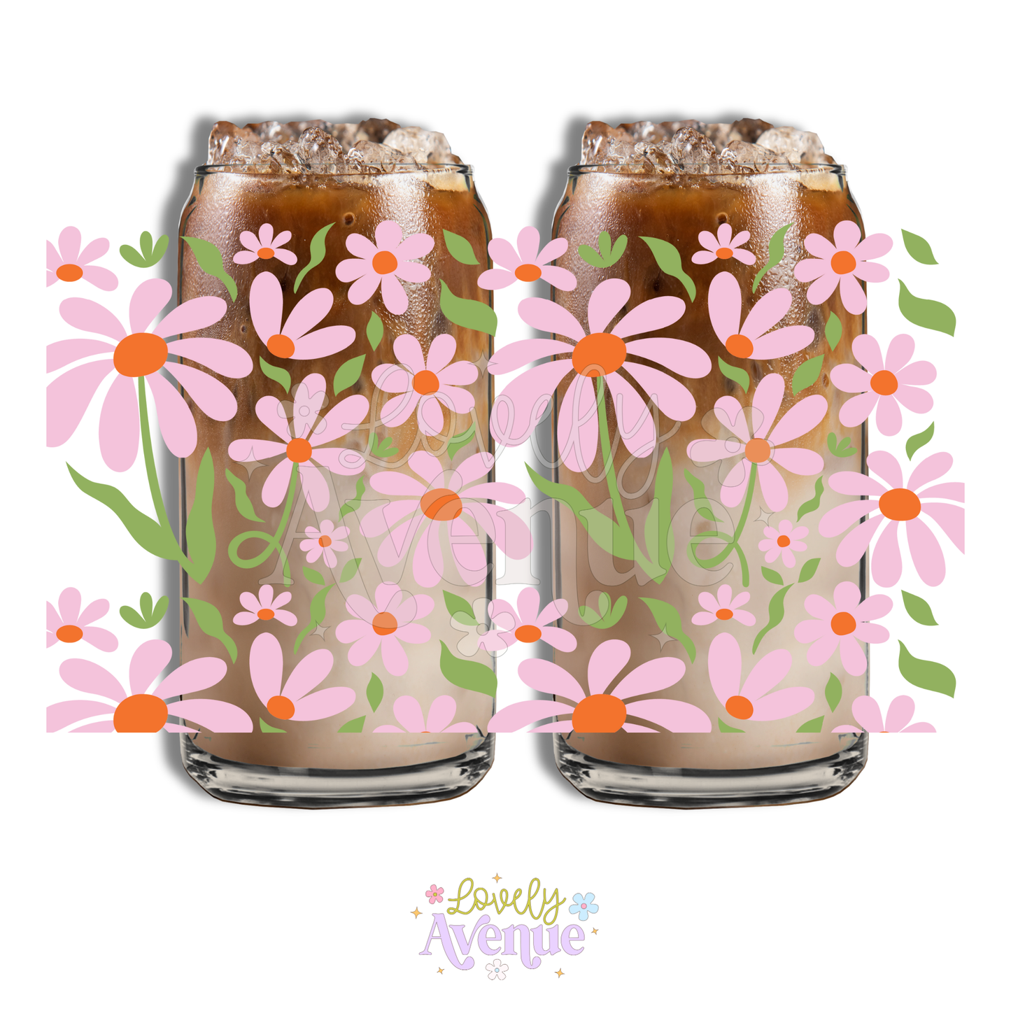 Funky Flowers - Glass Cup