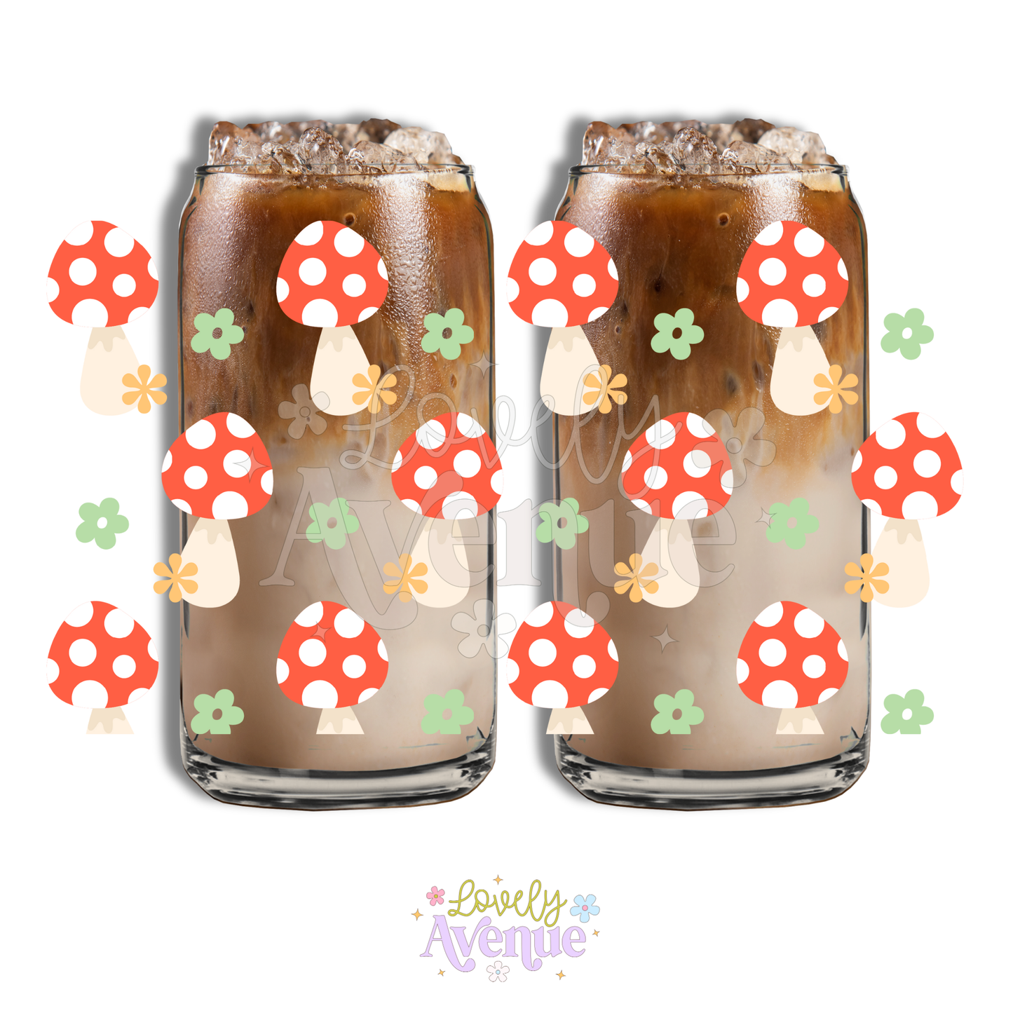 Mushie Pattern - Glass Cup