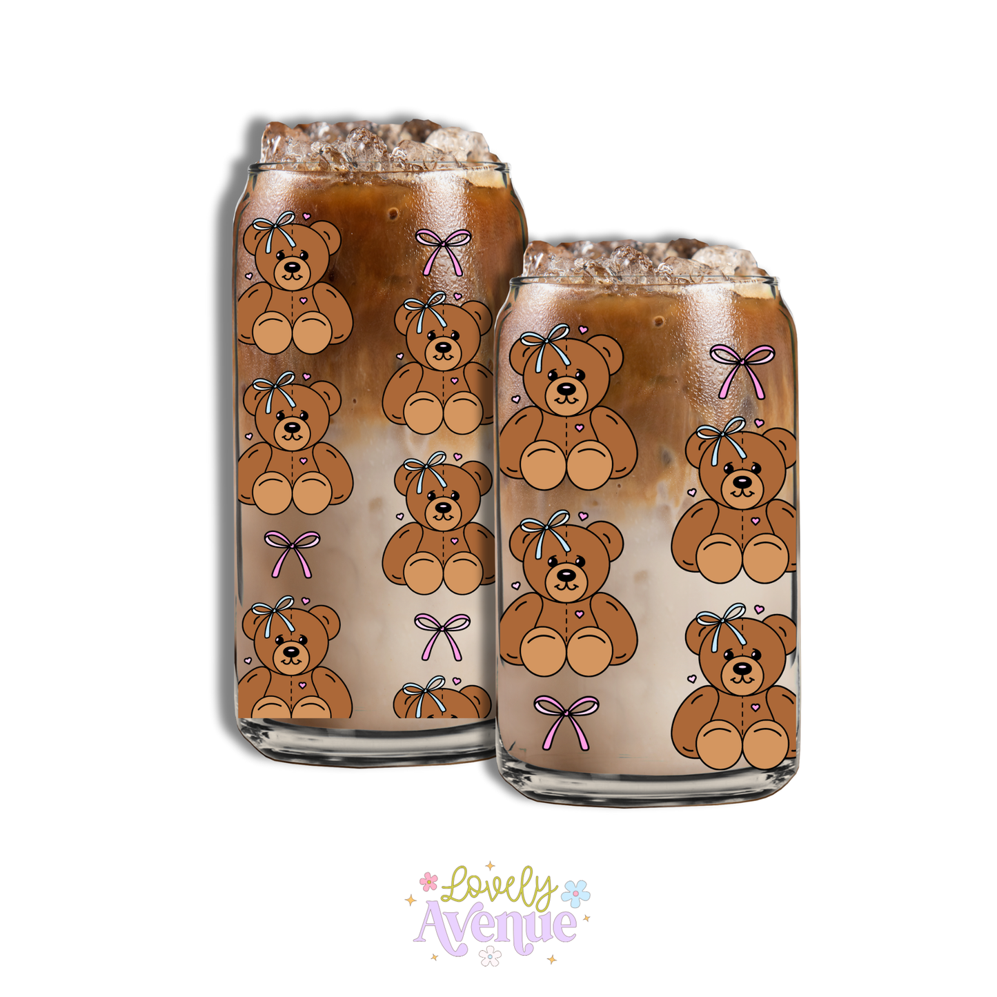 Teddy Bows - Glass Cup