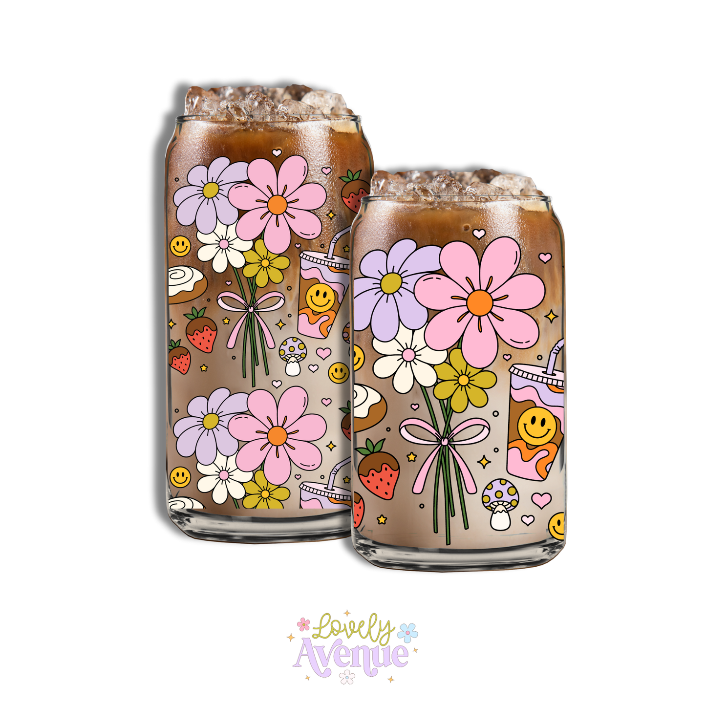 Retro Bouquet - Glass Cup