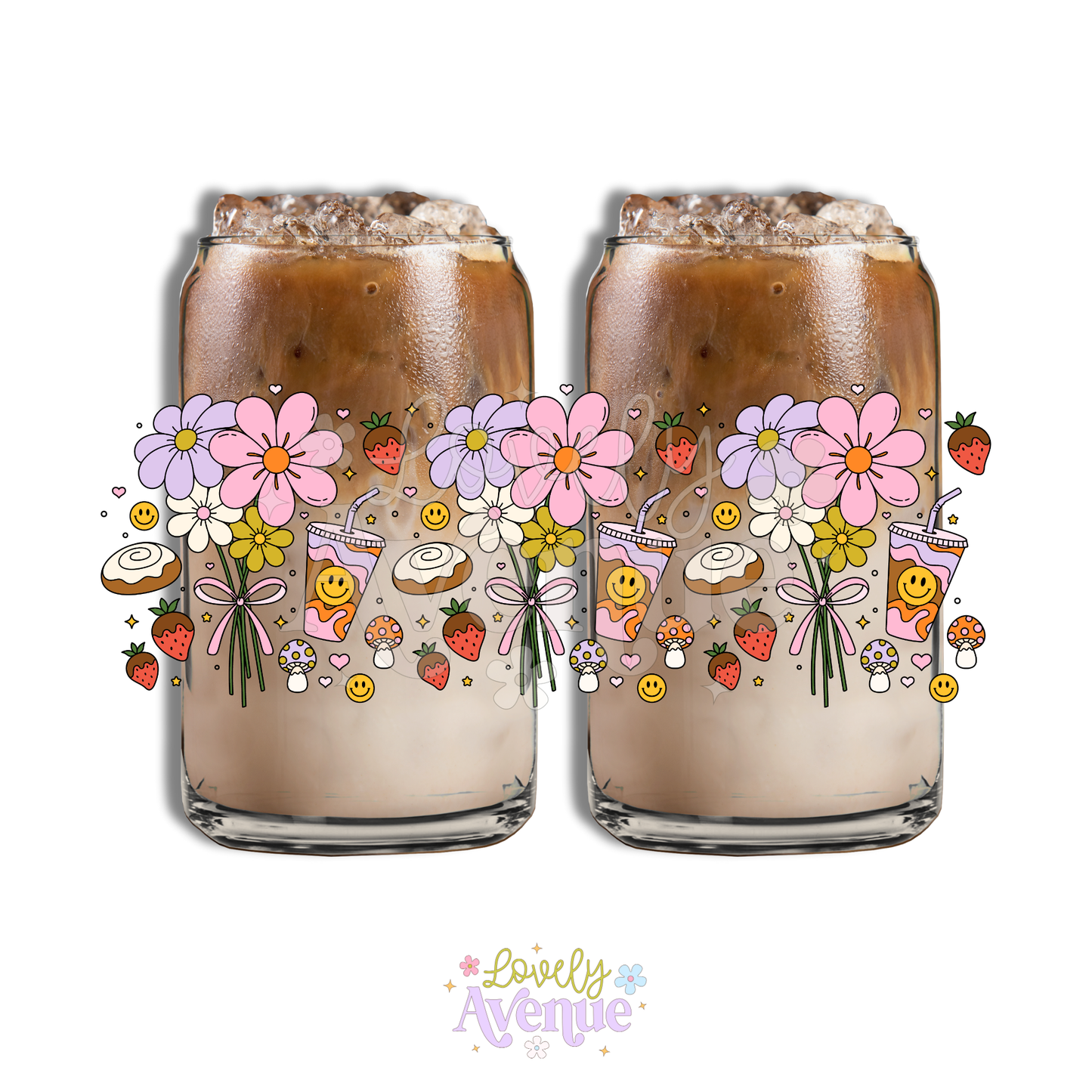 Retro Bouquet - Glass Cup