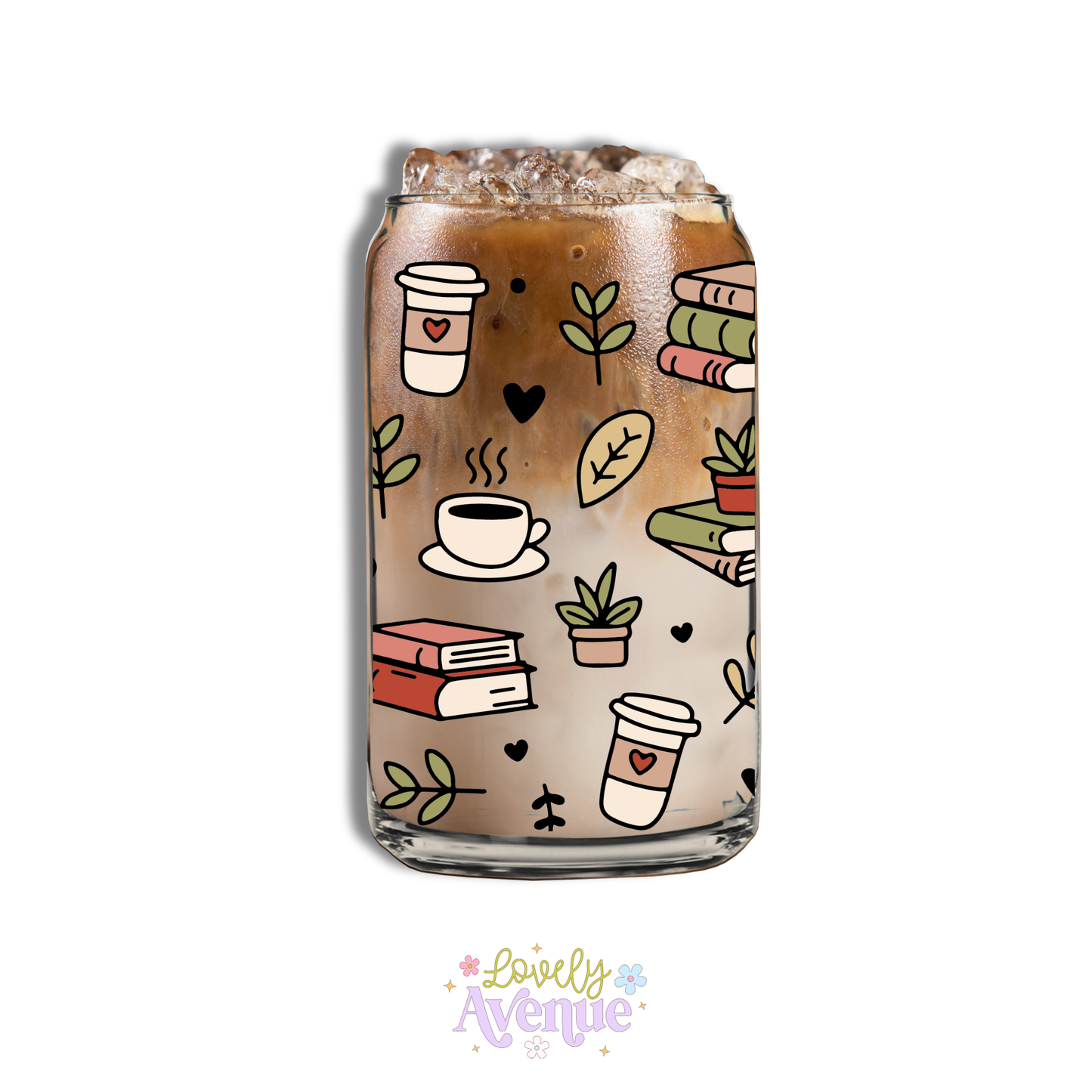 Books And Coffee - Glass Cup