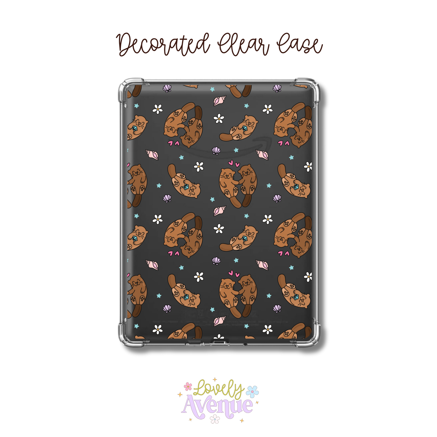 Cute Otters - E-Reader Decorated Clear Case