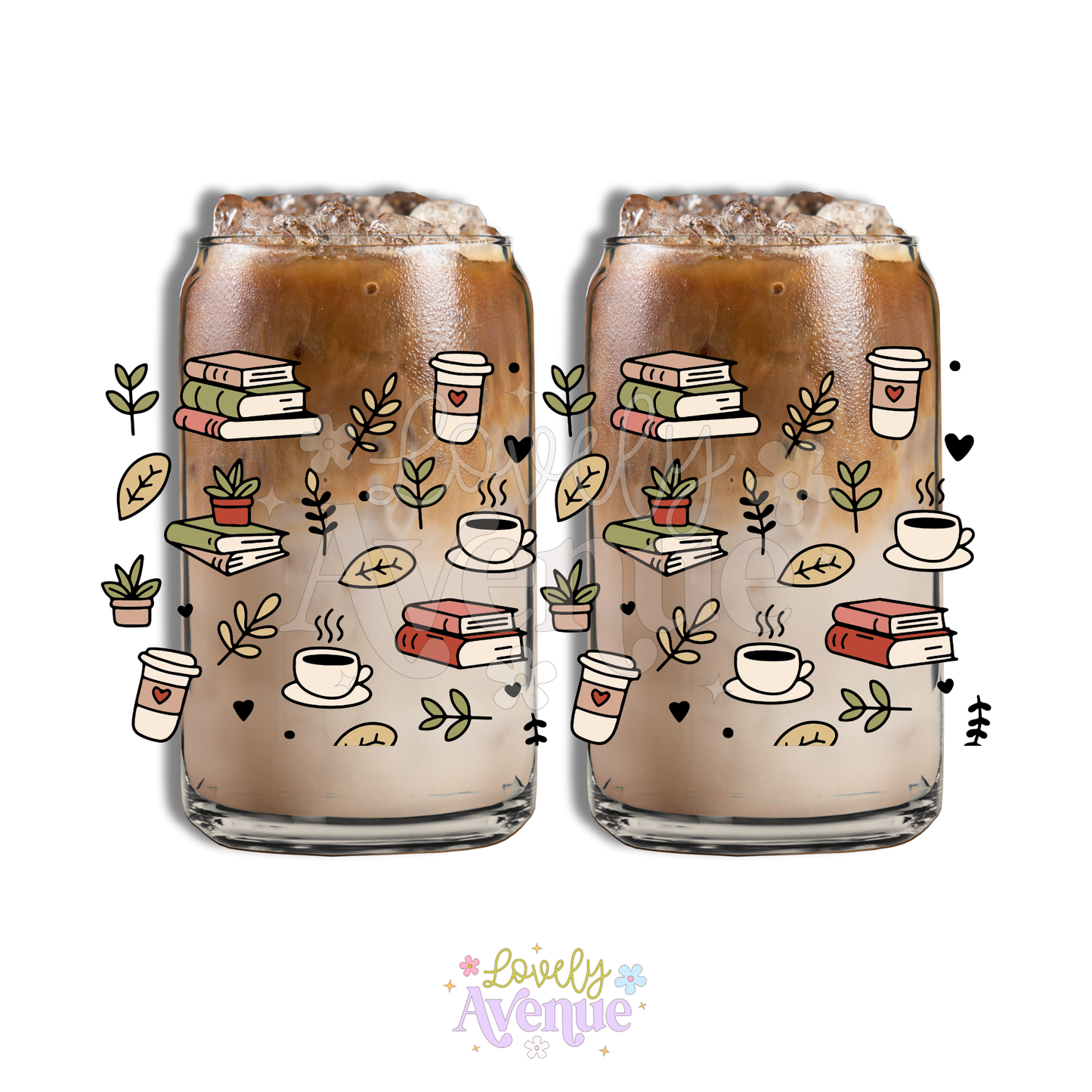 Books And Coffee - Glass Cup