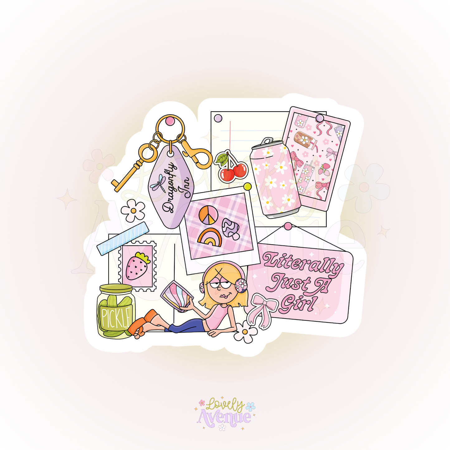 Just A Girl Mood Board - Sticker