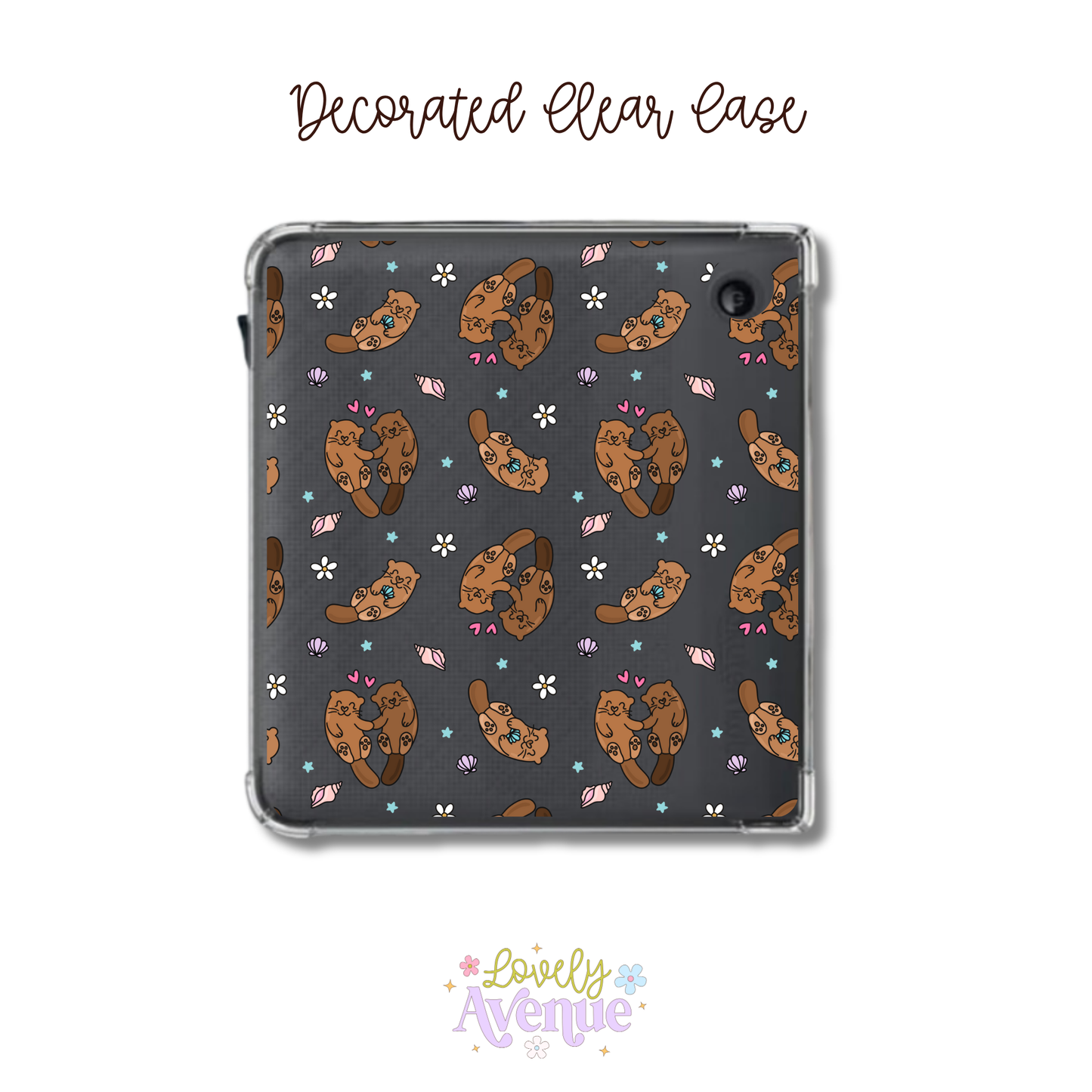 Cute Otters - E-Reader Decorated Clear Case