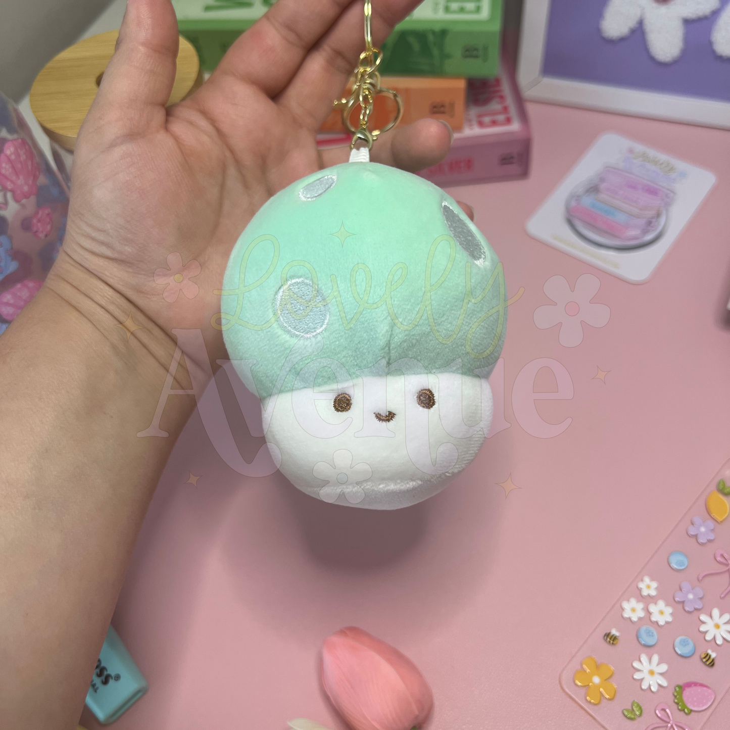 Mint Green Mushroom - Plush Keychain