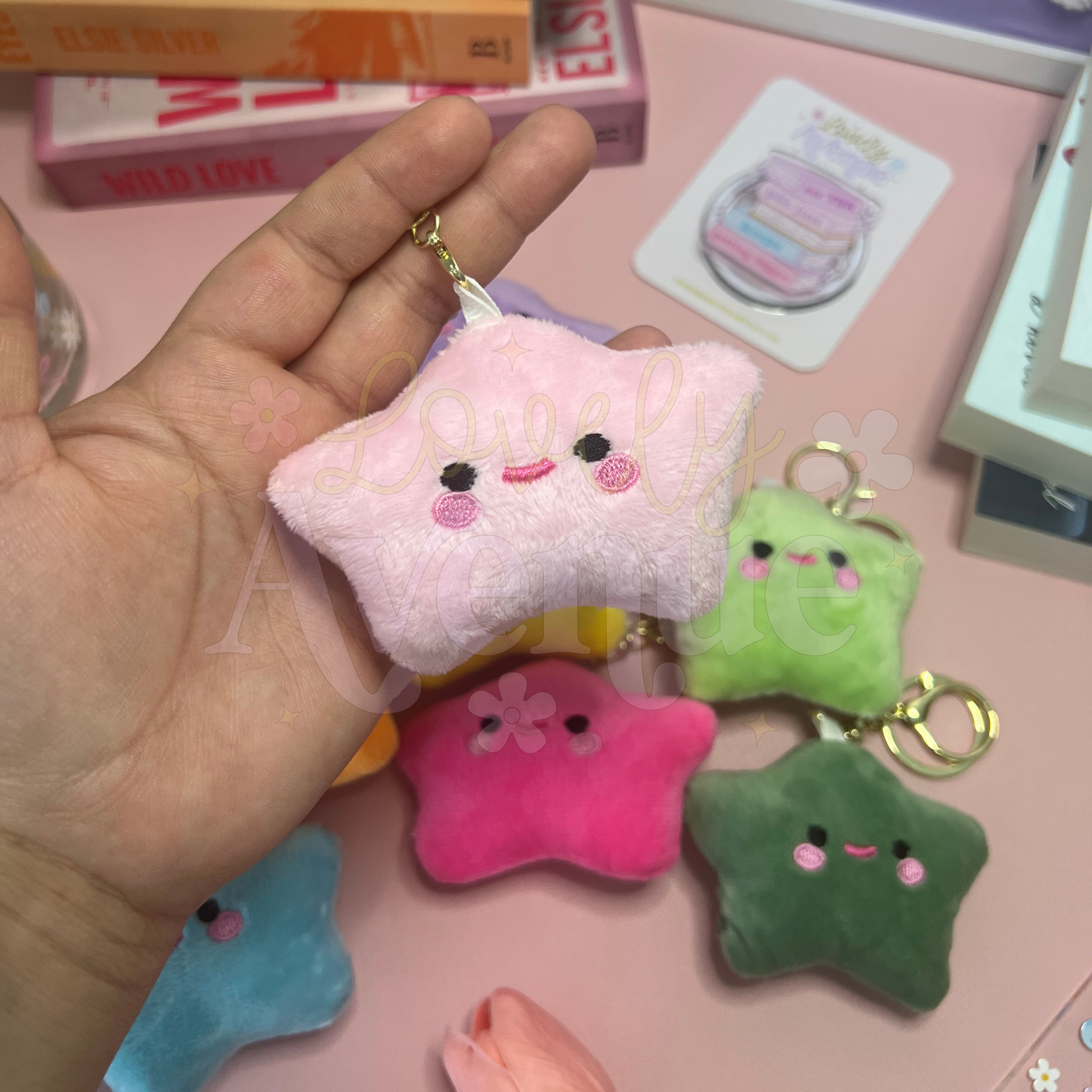 Light Pink - Funky Star Plush Keychain