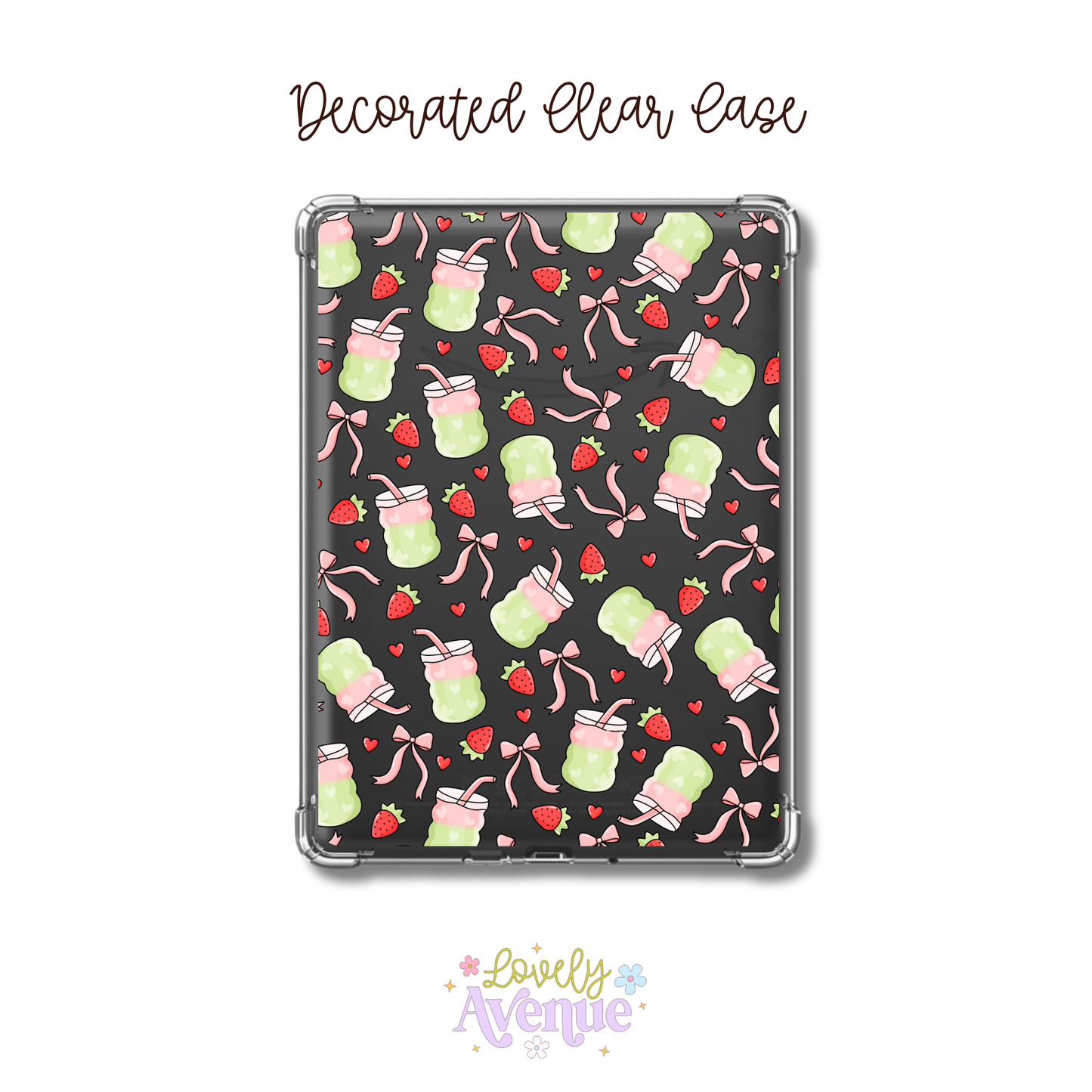 Strawberry Matcha - E-Reader Decorated Clear Case