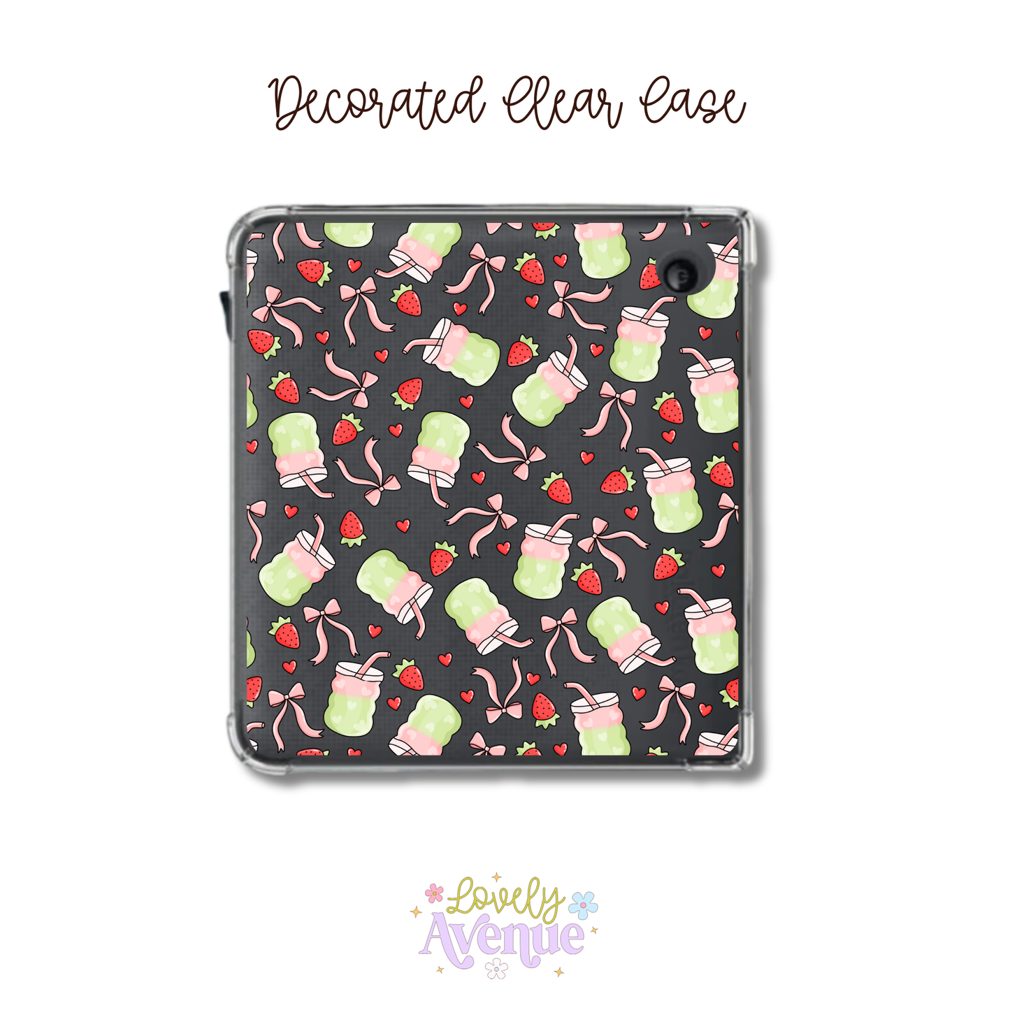 Strawberry Matcha - E-Reader Decorated Clear Case