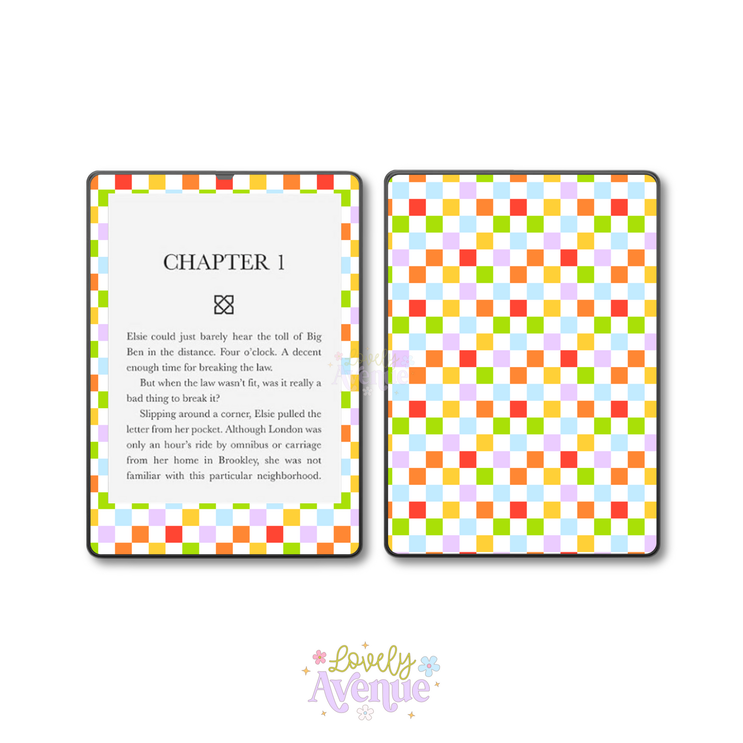 Rainbow Checkered - E-Reader Skin