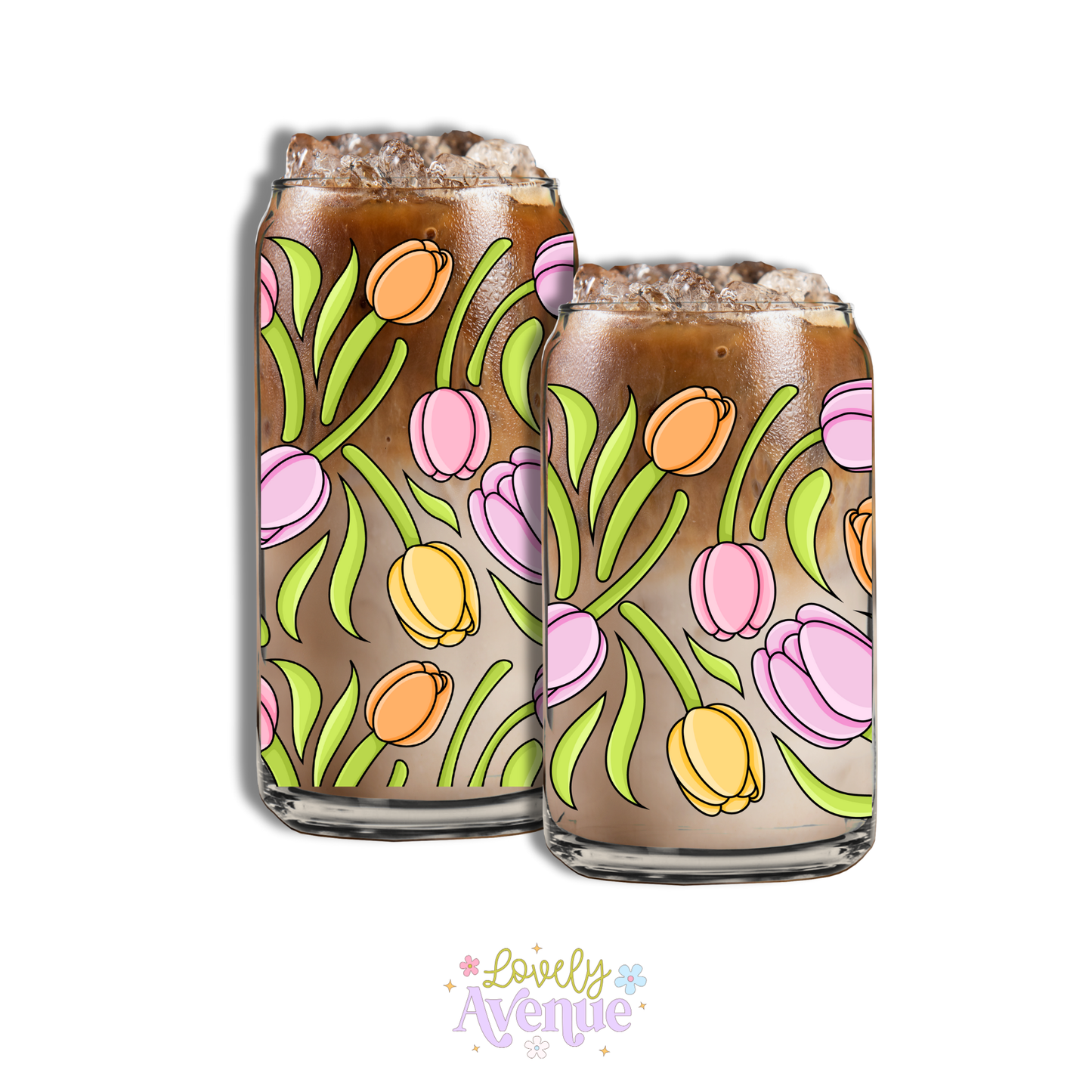 Spring Tulips - Glass Cup