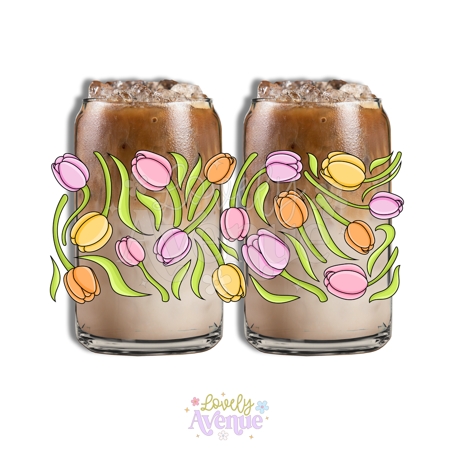 Spring Tulips - Glass Cup