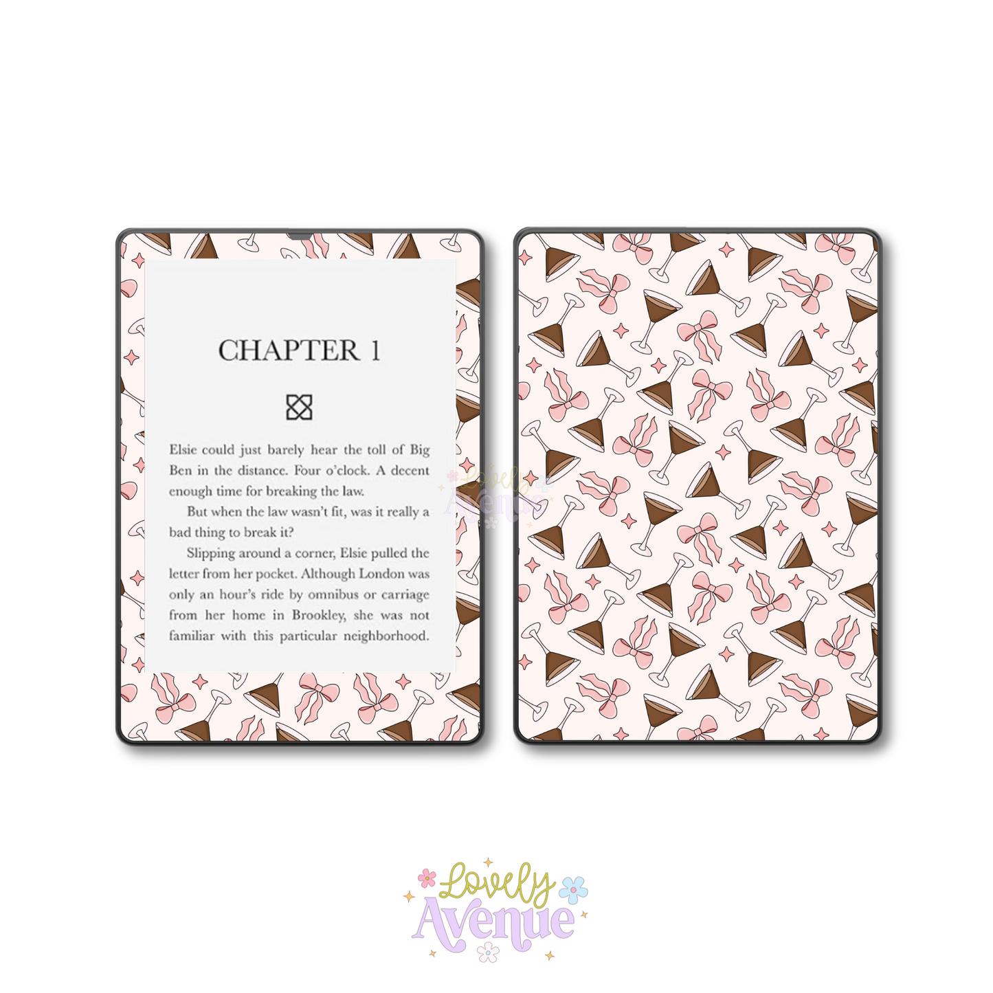Blush Bow Espresso Martini - E-Reader Skin