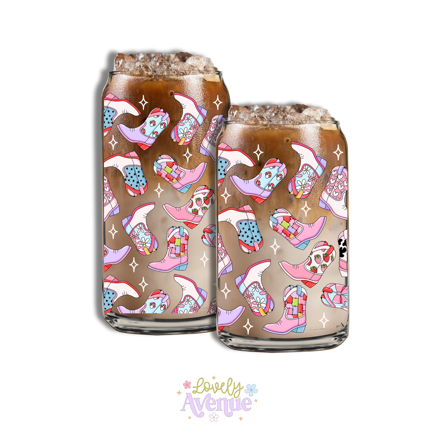 Pretty Cowgirl Boots - Glass Cup
