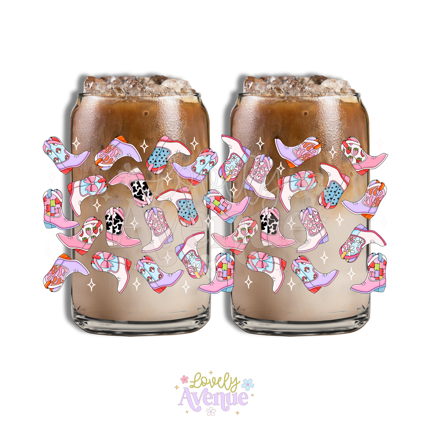 Pretty Cowgirl Boots - Glass Cup