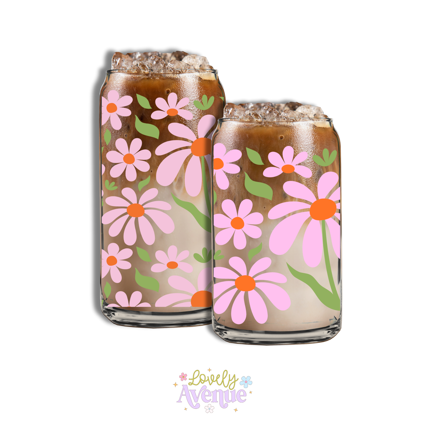 Funky Flowers - Glass Cup