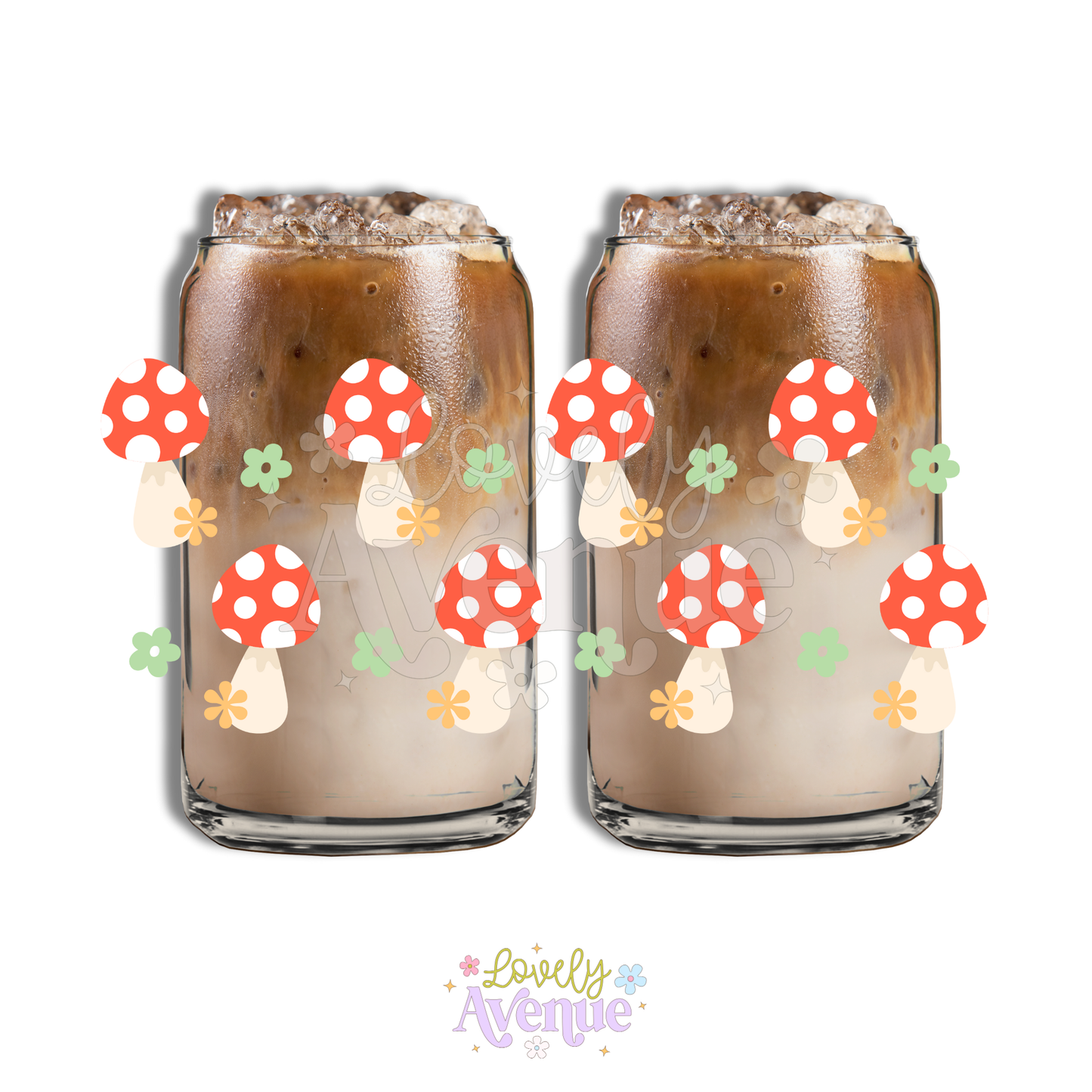 Mushie Pattern - Glass Cup