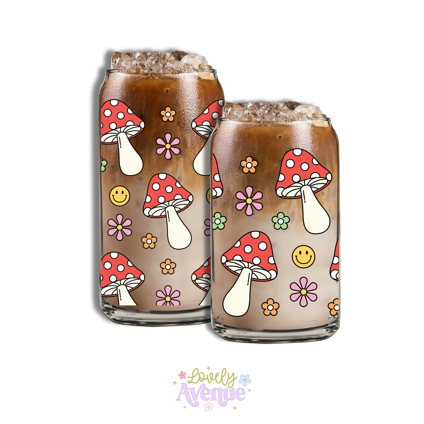 Mush + Flowers + Smiles - Glass Cup