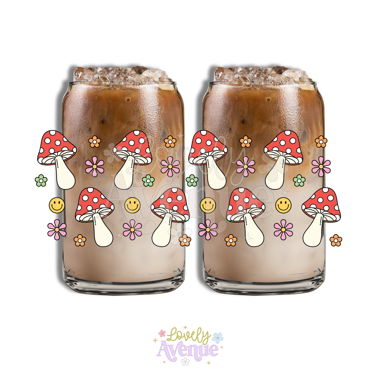 Mush + Flowers + Smiles - Glass Cup