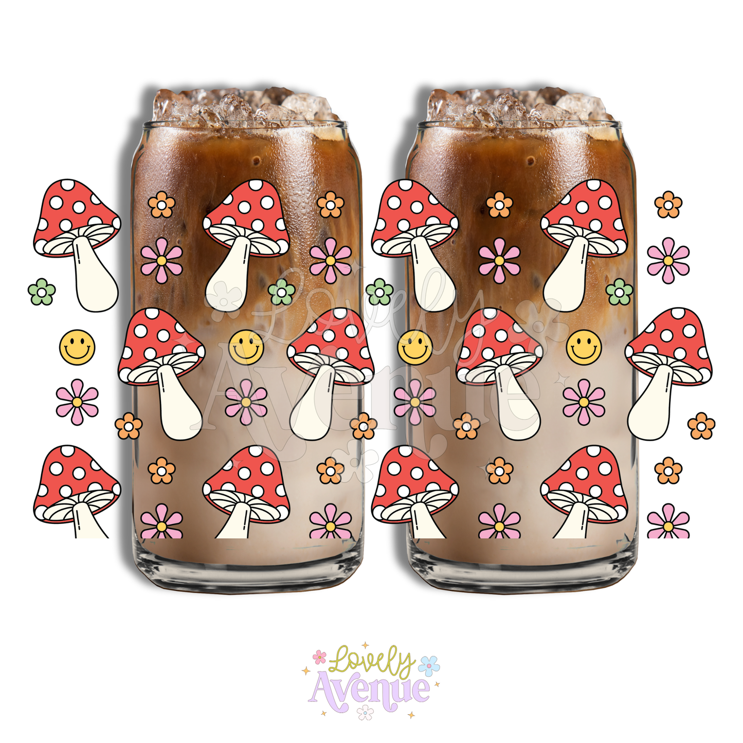 Mush + Flowers + Smiles - Glass Cup