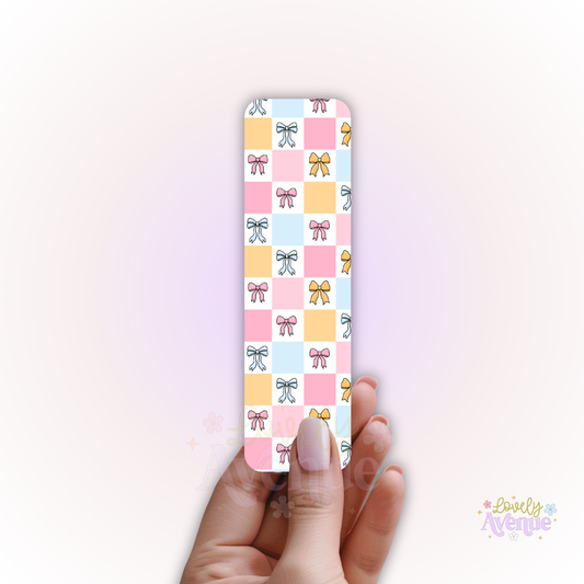 Checkered Bows - Cardstock Bookmark